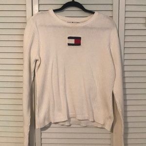 White Pullover Sweater- TOMMY HILFIGER
